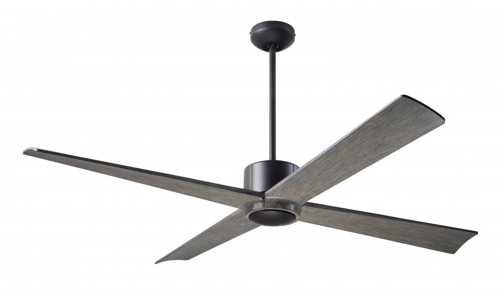 Nouveau DC Fan; Dark Bronze Finish w/ Brass; 56" Graywash Blades; No Light; Wall Control