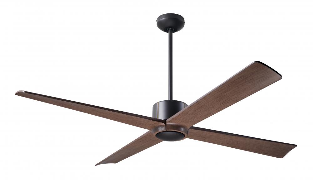 Nouveau DC Fan; Dark Bronze Finish w/ Brass; 56" Mahogany Blades; No Light; Wall Control