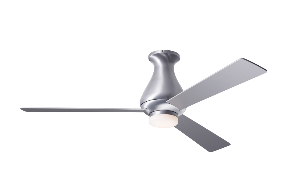 Altus Flush Fan; Brushed Aluminum Finish; 52" Aluminum Blades; 17W LED; Fan Speed and Light Cont