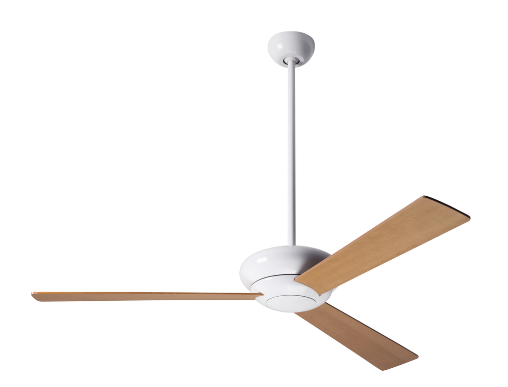 Altus Fan; Gloss White Finish; 52" Maple Blades; No Light; Fan Speed and Light Control (3-wire)