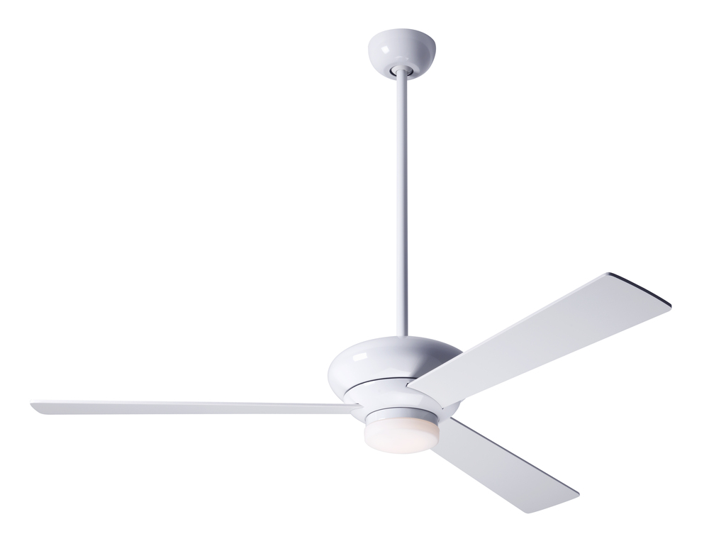 Altus Fan; Gloss White Finish; 52" Black Blades; 17W LED; Fan Speed and Light Control (3-wire)