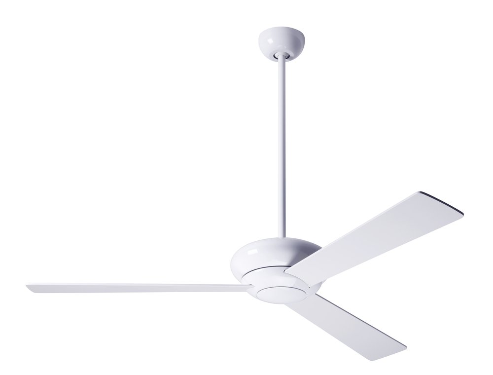 Altus Fan; Gloss White Finish; 52" Black Blades; No Light; Fan Speed and Light Control (3-wire)
