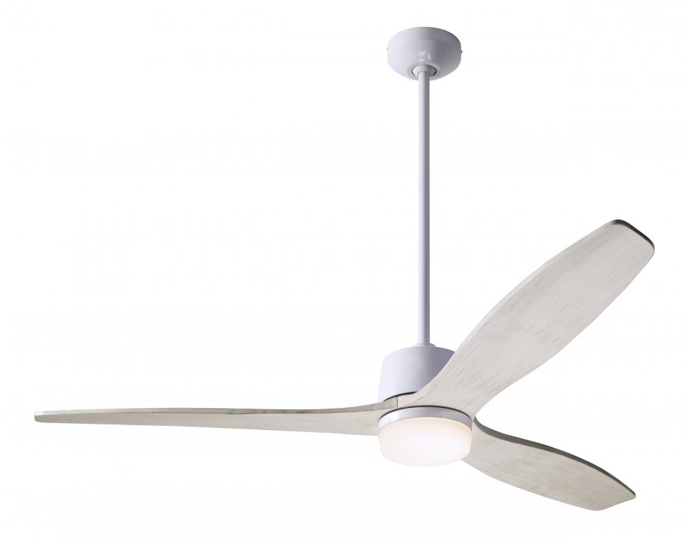 Arbor DC Fan; Gloss White Finish; 54" Whitewash Blades; 17W LED; Remote Control