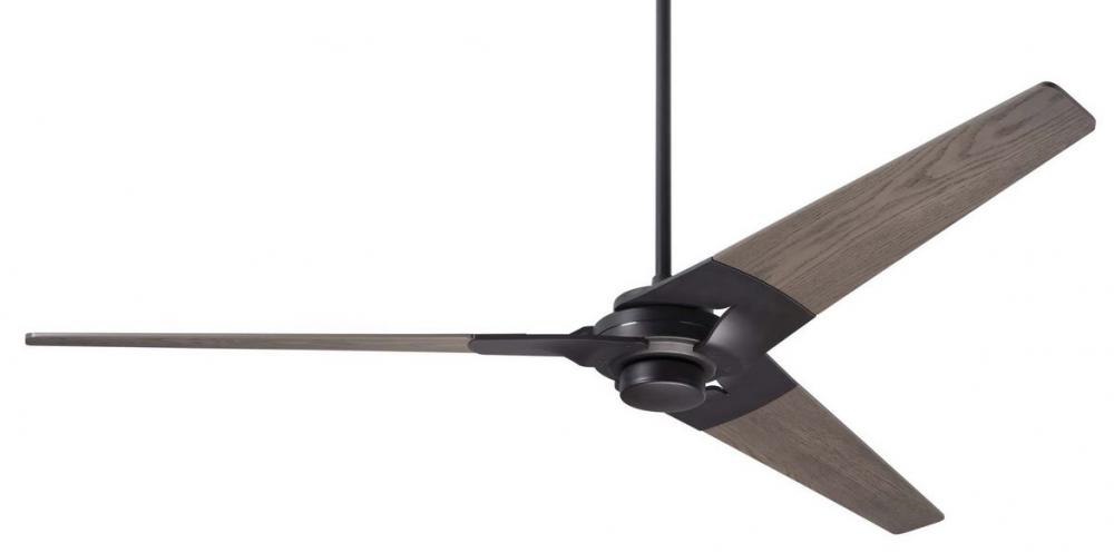 Torsion Fan; Dark Bronze Finish; 62" Graywash Blades; No Light; Wall Control with Remote Handset