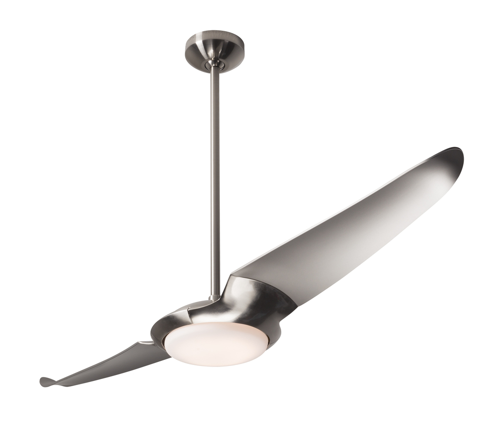 IC/Air (2 Blade ) Fan; Bright Nickel Finish; 56" White Blades; 20W LED; Wall Control