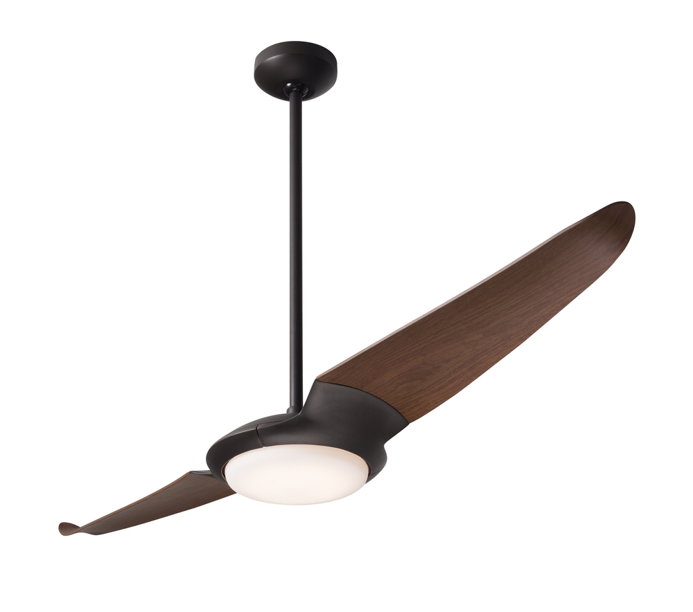 IC/Air (2 Blade ) Fan; Dark Bronze Finish; 56" Mahogany Blades; 20W LED; Wall/Remote Combo Contr