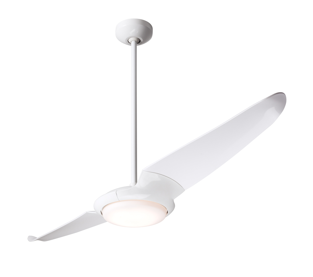 IC/Air (2 Blade ) Fan; Gloss White Finish; 56" White Blades; 20W LED; Wall Control