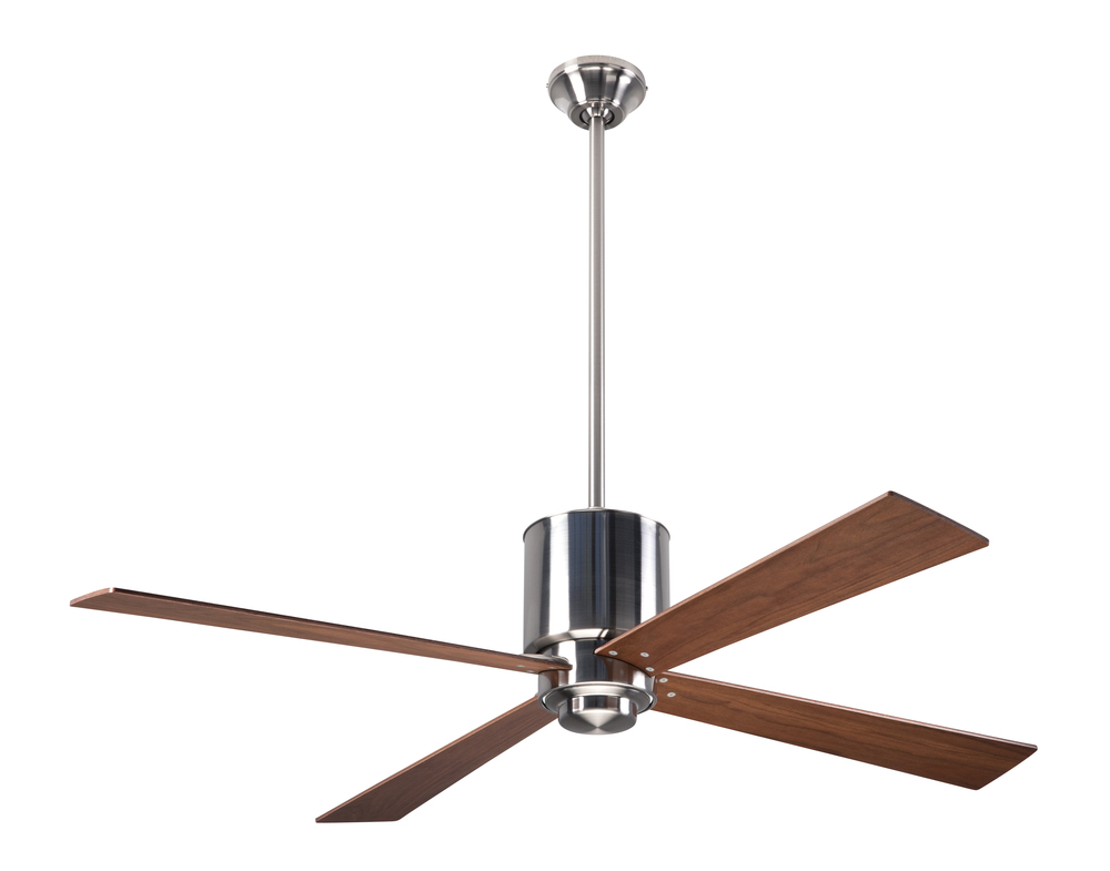 Lapa Fan; Bright Nickel Finish; 50" Mahogany Blades; No Light; Fan Speed Control