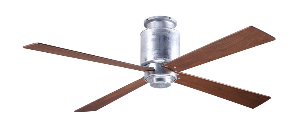 Lapa Flush Fan; Galvanized Finish; 50" Mahogany Blades; No Light; Fan Speed and Light Control (3