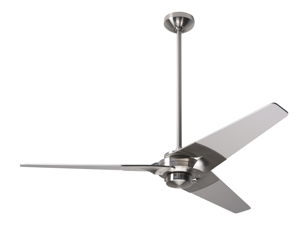 Torsion Fan; Bright Nickel Finish; 52" Nickel Blades; No Light; Fan Speed Control