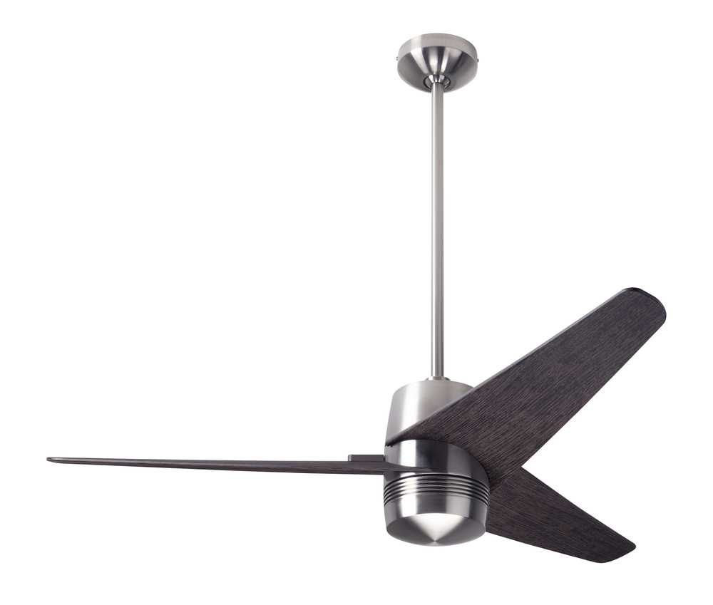 Velo DC Fan; Bright Nickel Finish; 48" Ebony Blades; No Light; Wall/Remote Combo Control