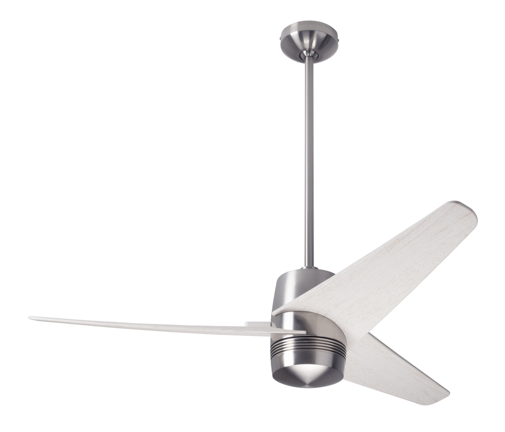 Velo DC Fan; Bright Nickel Finish; 48" Whitewash Blades; No Light; Wall/Remote Combo Control