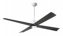 Modern Fan Co. NOU-MWBS-56-EB-NL-WC - Nouveau DC Fan; Matte White Finish w/ Brass; 56" Ebony Blades; No Light; Wall Control