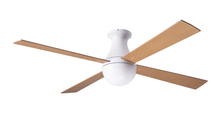 Modern Fan Co. BAL-FM-GW-42-MP-NL-002 - Ball Flush Fan; Gloss White Finish; 42" Maple Blades; No Light; Fan Speed and Light Control (3-w