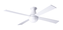 Modern Fan Co. BAL-FM-GW-42-AL-NL-002 - Ball Flush Fan; Gloss White Finish; 42" Aluminum Blades; No Light; Fan Speed and Light Control (