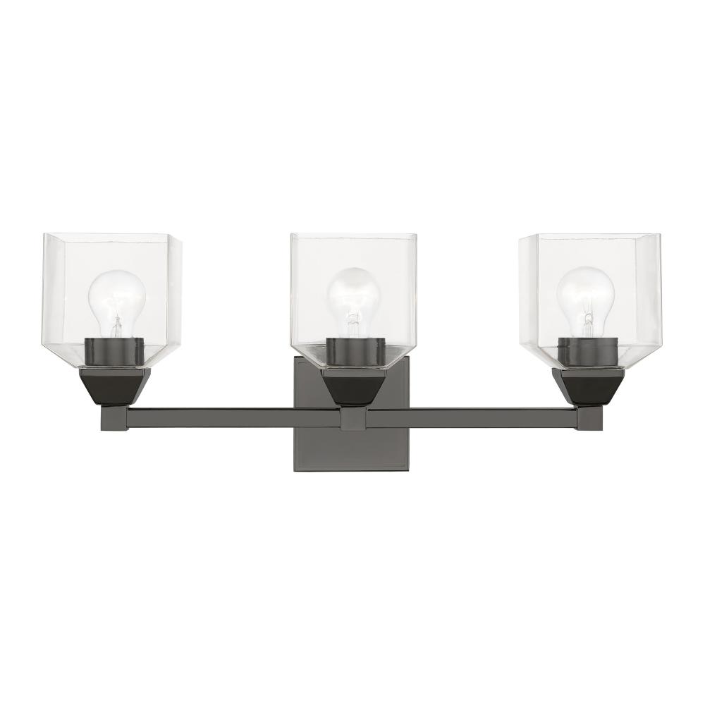 3 Light Black Chrome Vanity Sconce