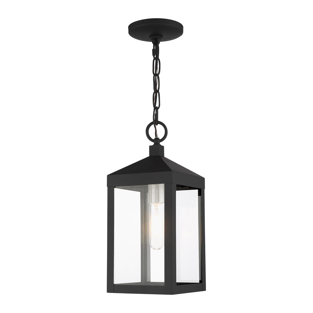 1 Lt Black Outdoor Pendant Lantern