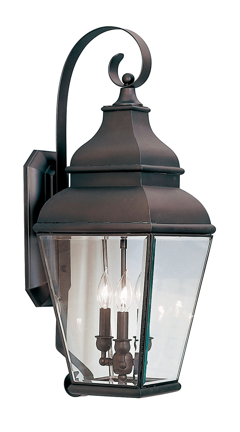 3 Light Bronze Outdoor Wall Lantern