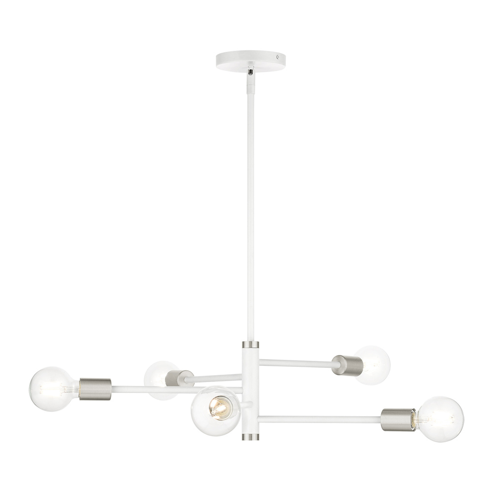 5 Lt White Chandelier