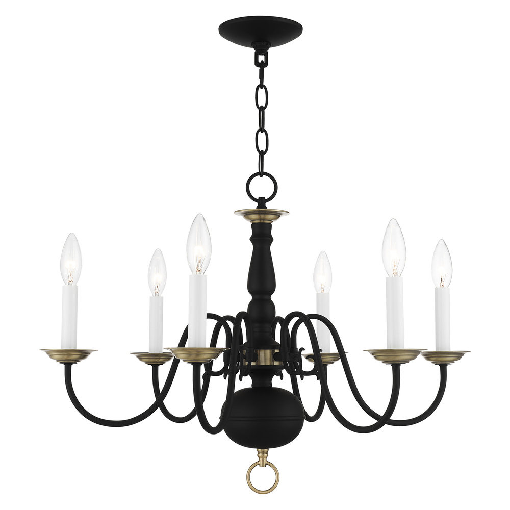 6 Lt Black Chandelier