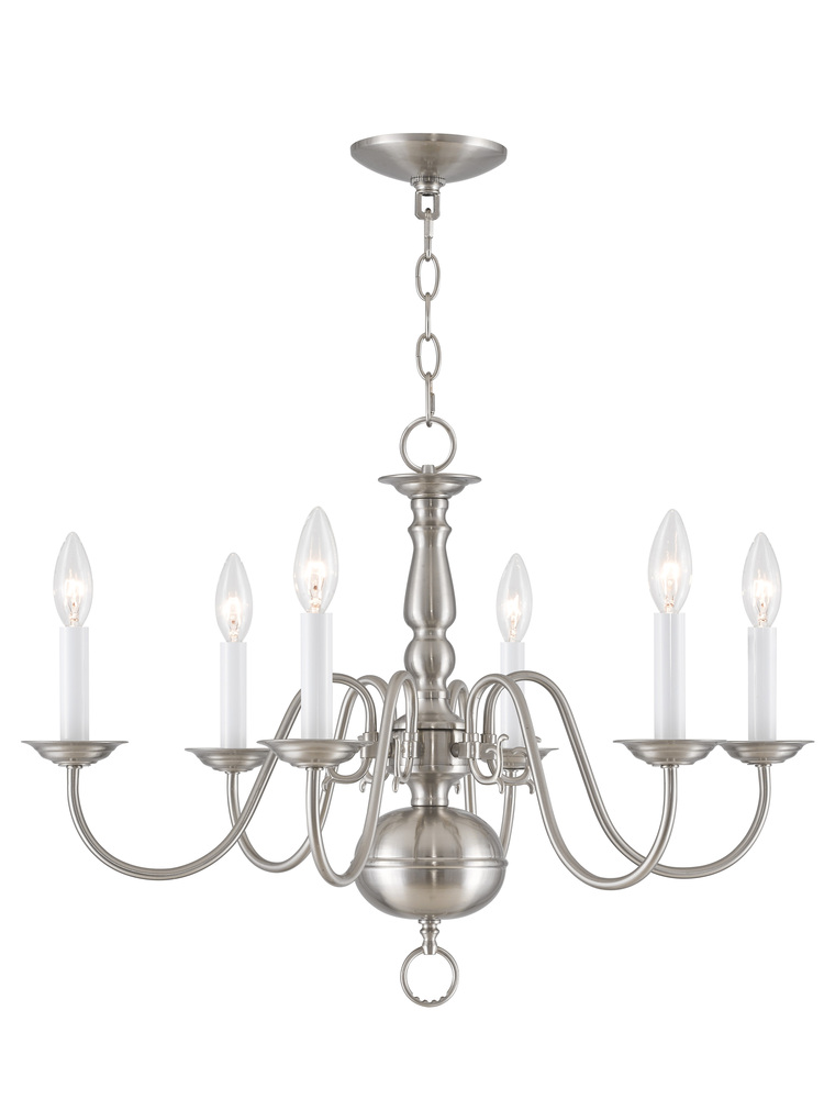 6 Light Brushed Nickel Chandelier