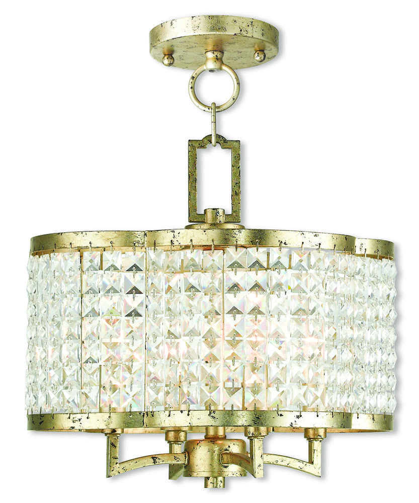 4 Light WG Mini Chandelier/Semi Flush