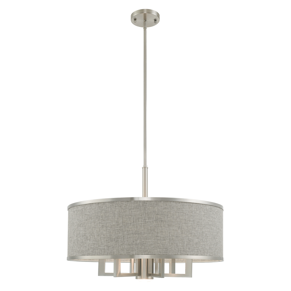 7 Lt Brushed Nickel Pendant Chandelier