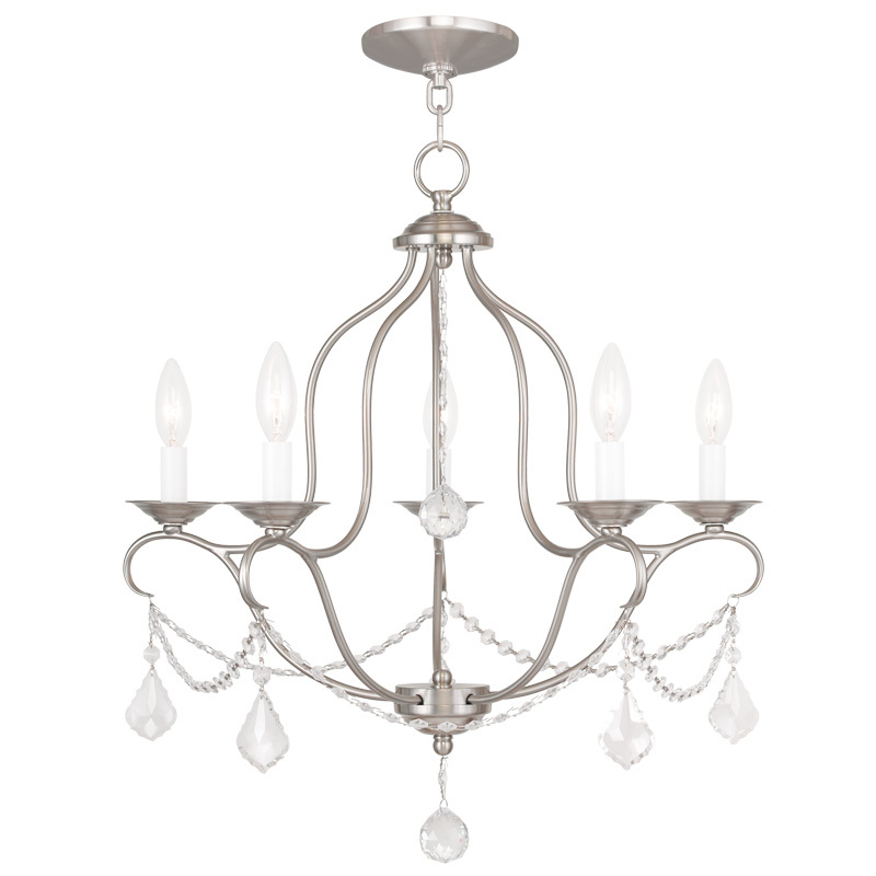 5 Light Brushed Nickel Chandelier