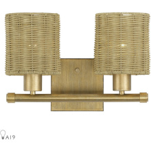 Livex Lighting 13702-48 - 2 Light Antique Gold Leaf Vanity Sconce