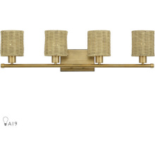 Livex Lighting 13704-48 - 4 Light Antique Gold Leaf Large Vanity Sconce