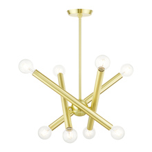Livex Lighting 45584-12 - 8 Lt Satin Brass Chandelier