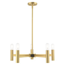 Livex Lighting 51135-12 - 5 Lt Satin Brass Chandelier