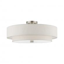 Livex Lighting 52139-91 - 5 Light Brushed Nickel Semi-Flush