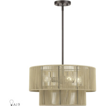 Livex Lighting 53154-92 - 4 Light English Bronze Pendant Chandelier