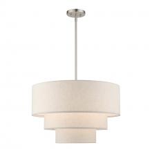 Livex Lighting 57484-91 - 4 Light Brushed Nickel Pendant Chandelier