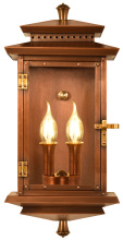 The Coppersmith FTR19E - The CopperSmith Biltmore  Flush Traveler 19" Tall Copper Electric Wall Mount Outdoor LT Lantern