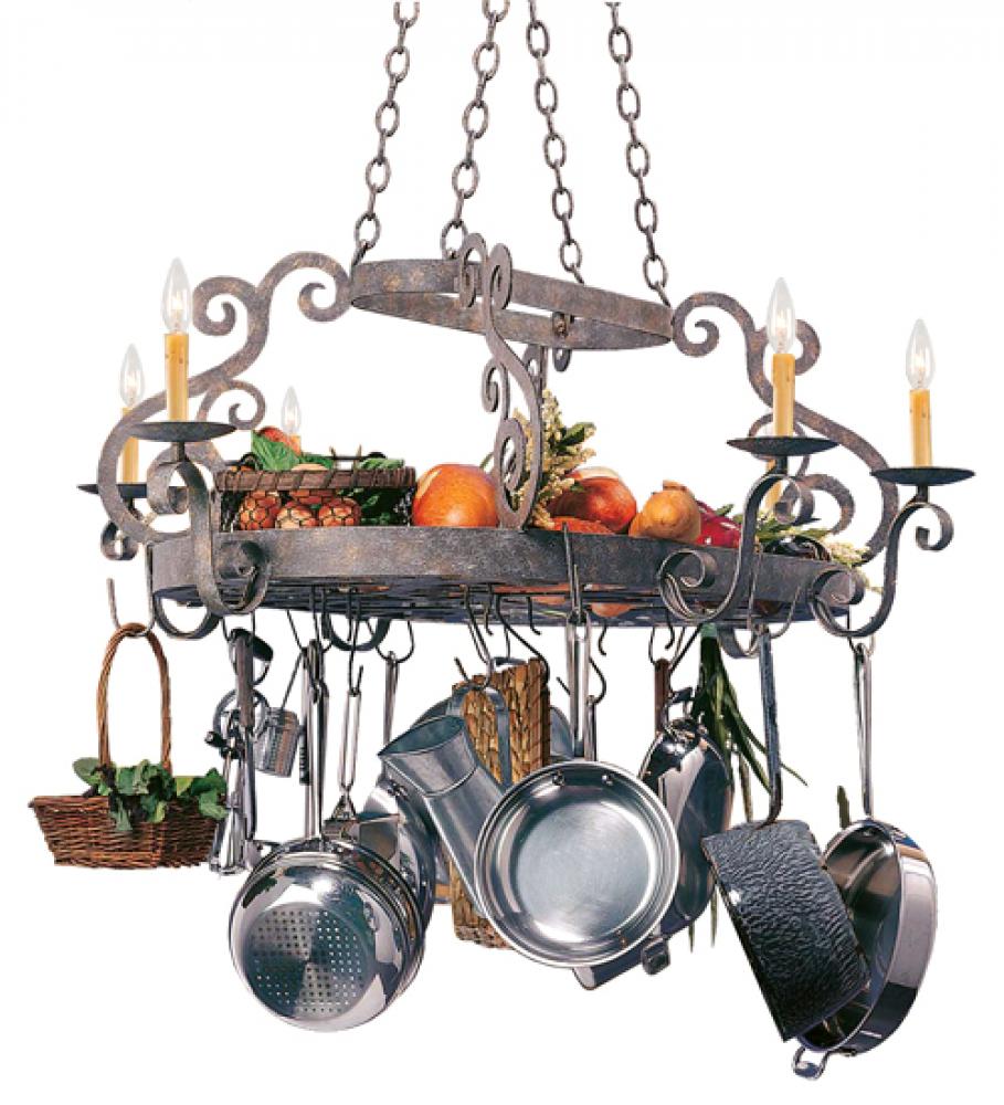 53" Long Neo 6 Light Pot Rack