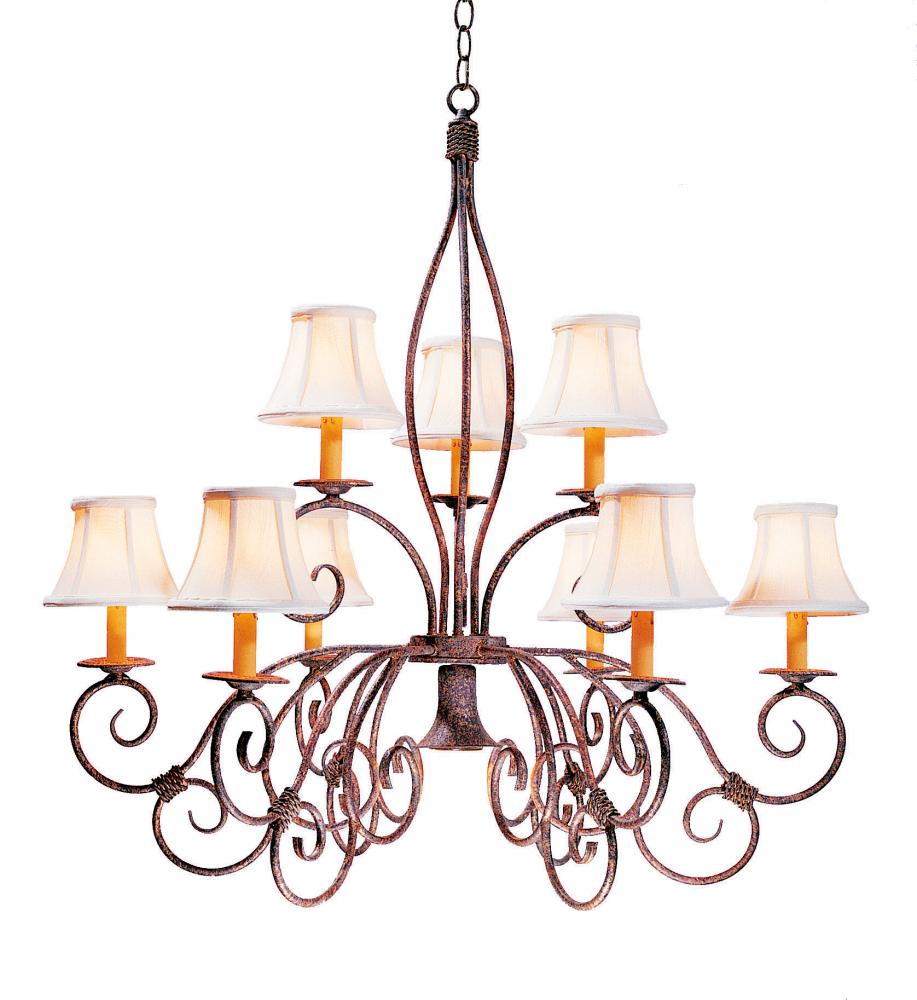 36" Wide Grace 10 Light Two Tier Chandelier