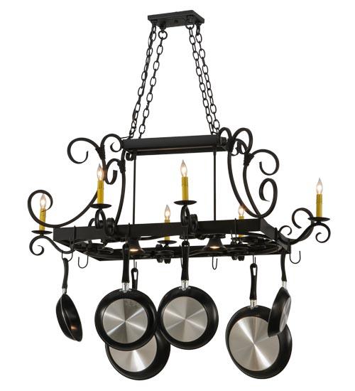 50" Long Caiden 6 Light Pot Rack