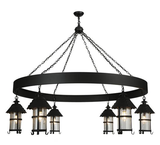 66"W Rutland 6 Lantern Chandelier