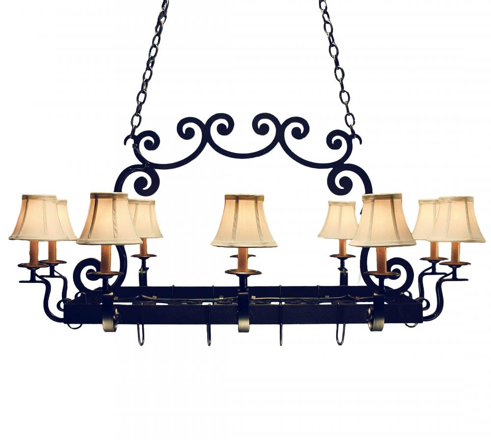 48" Long Tourelle 10 Light Pot Rack