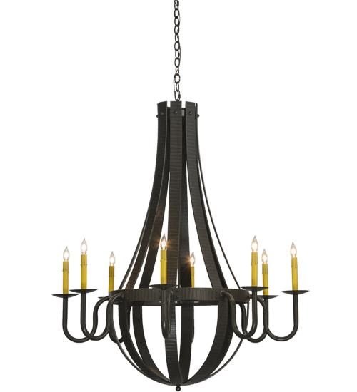 42"W Barrel Stave Metallo 8 LT Chandelier