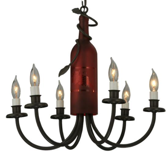 18" Wide Tuscan Vineyard 6 Light Chandelier