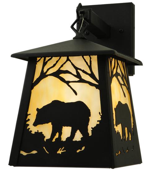 7.5"W Bear at Dawn Hanging Wall Sconce