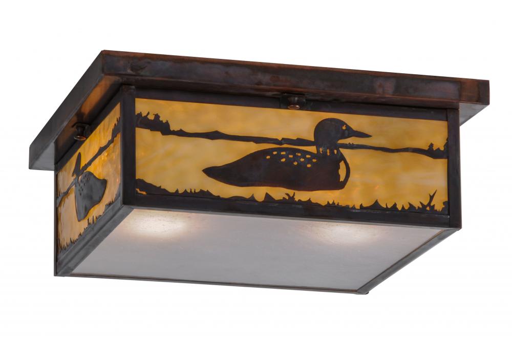 16"Sq Hyde Park Loon Flushmount