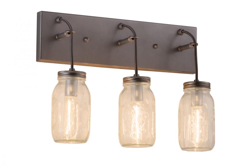 18" Wide Mason Jar 3 Light Vanity Light