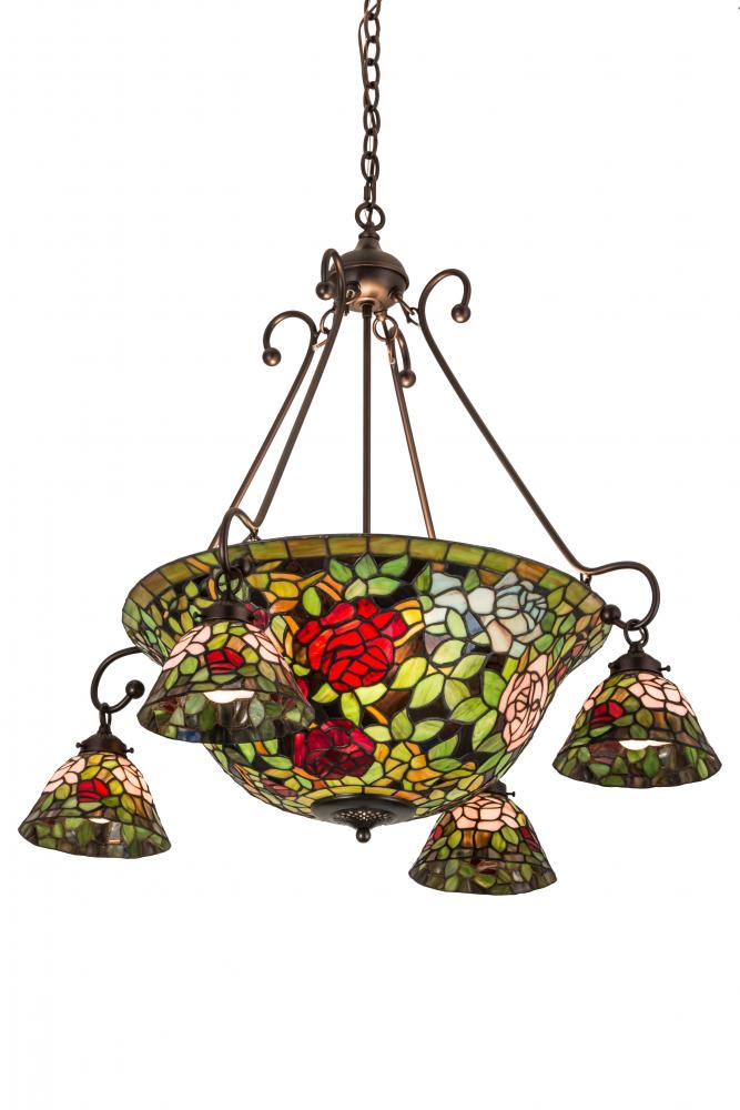 36" Wide Tiffany Rosebush Chandelier