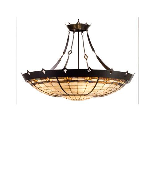 28"W Fleur-de-Lite Inverted Pendant