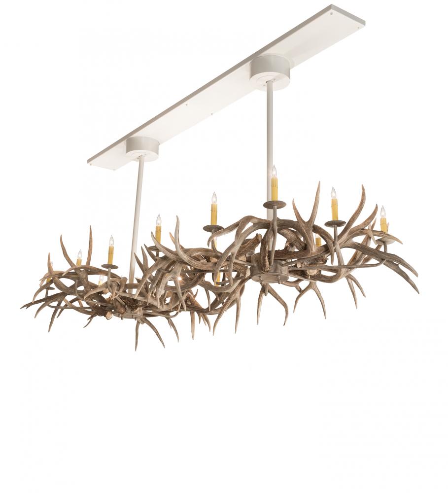 84" Long Antlers Elk 8 Light Oblong Chandelier