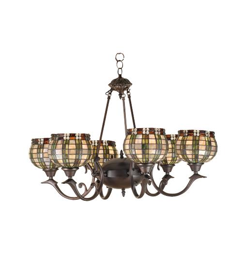 32"W Jeweled Basket 6 LT Chandelier